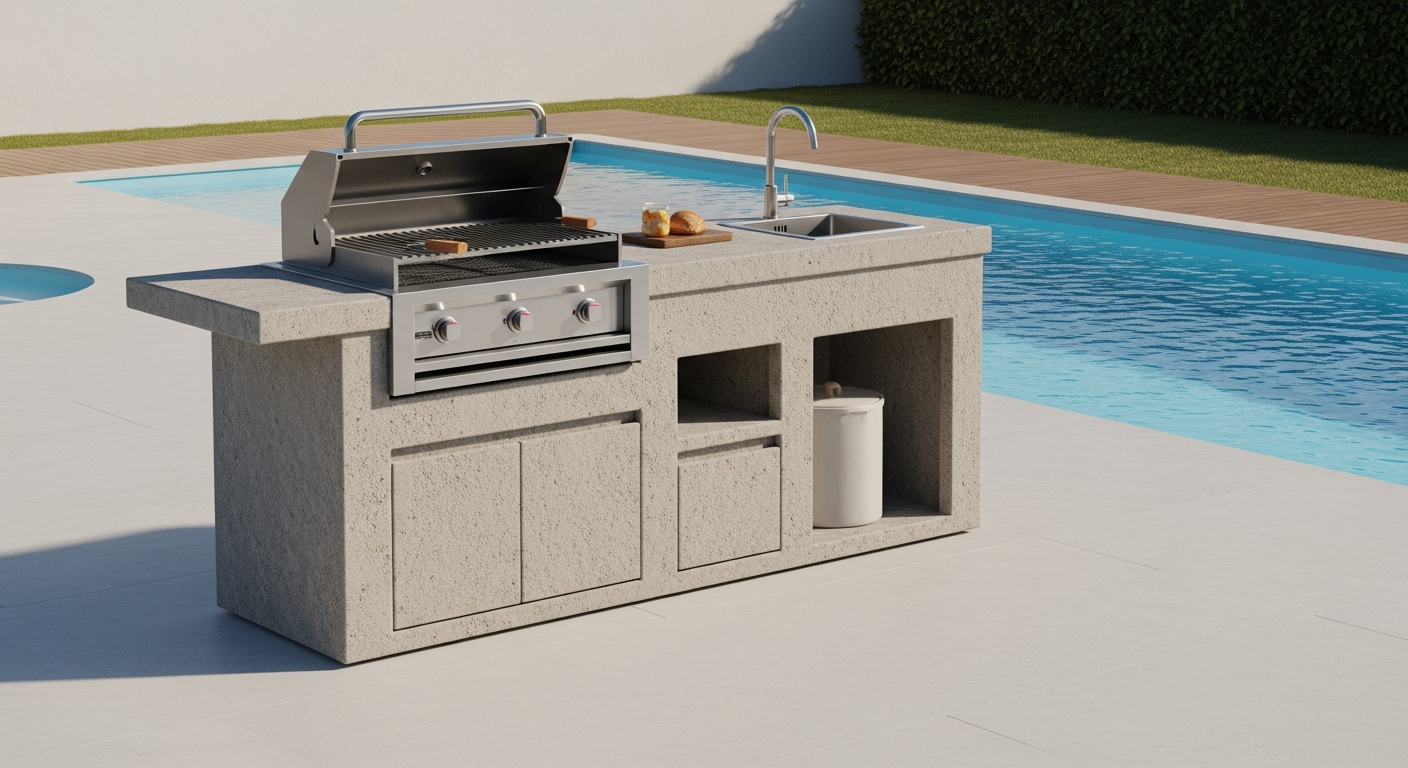 Pre Fabricated Outdoor Grill Islands
