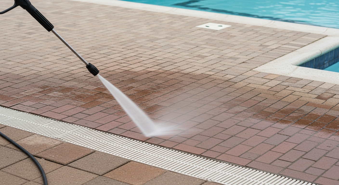 Cleaning Brick Pavers With Pressure Washer