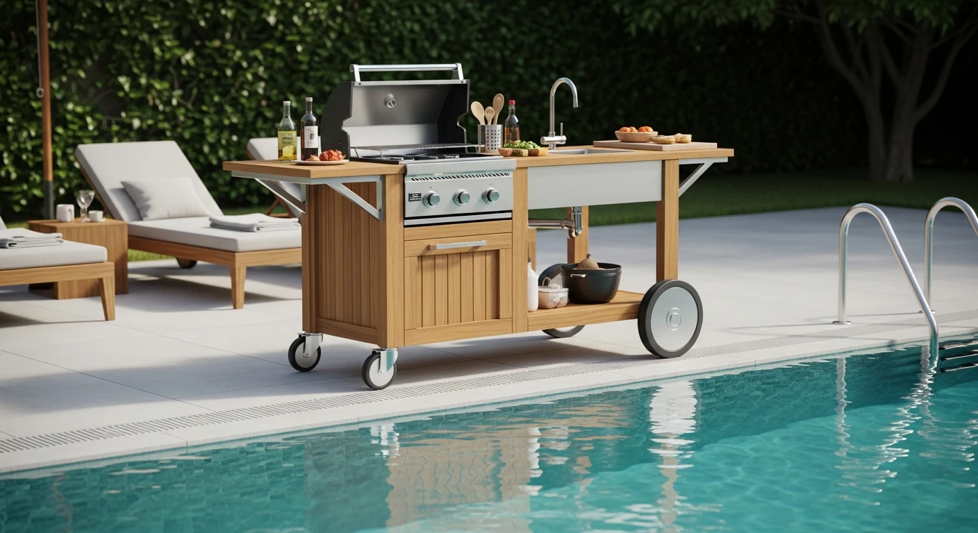Outdoor Rolling Kitchen Island