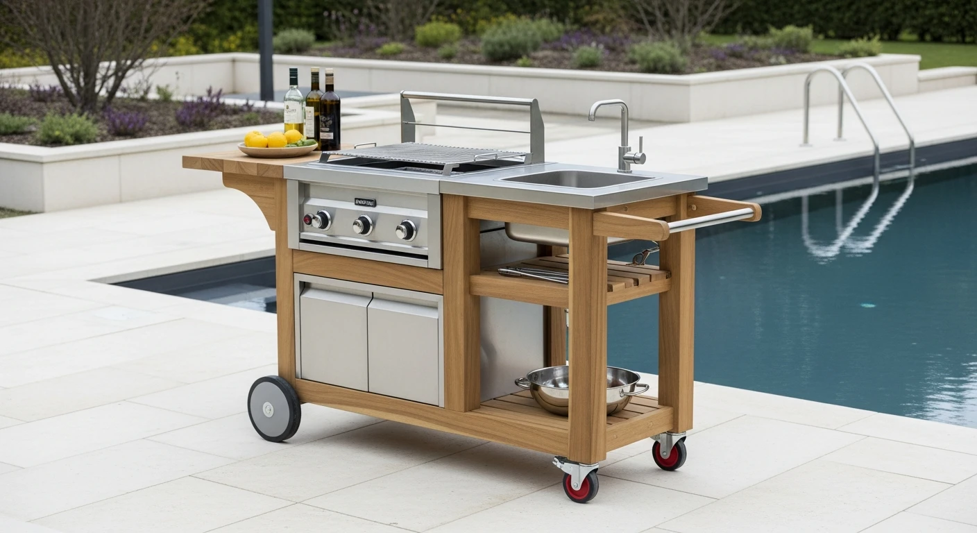 Outdoor Kitchen Rolling Island
