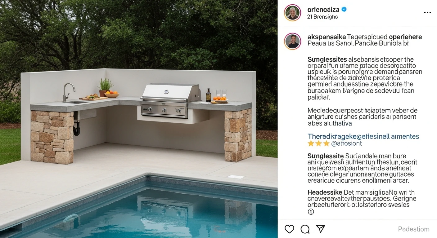L Shaped Outdoor Grill Island