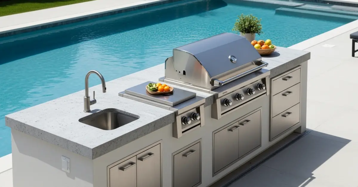 Designing a sleek, modern outdoor kitchen goes far beyond choosing stainless steel appliances. The intense Florida sun, high humidity, and…