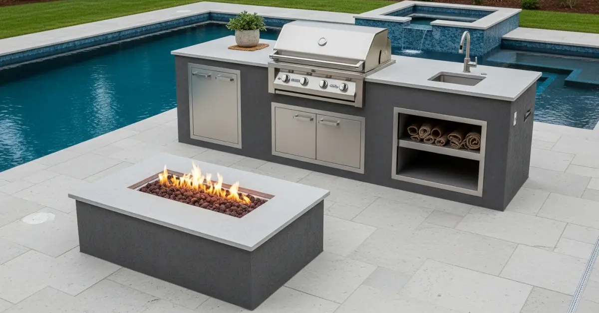 Designing an outdoor kitchen with a fire pit in the Boston, FL area involves more than just picking appliances and stone. It requires a dee…