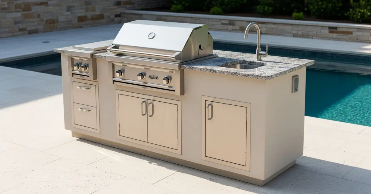 A homeowner selects marine-grade polymer cabinets and a sealed granite countertop, believing they've built an indestructible outdoor kitche…